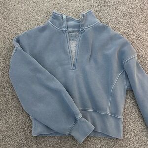 Abercrombie & Fitch Light Blue Garment Dyed Quarter Zip